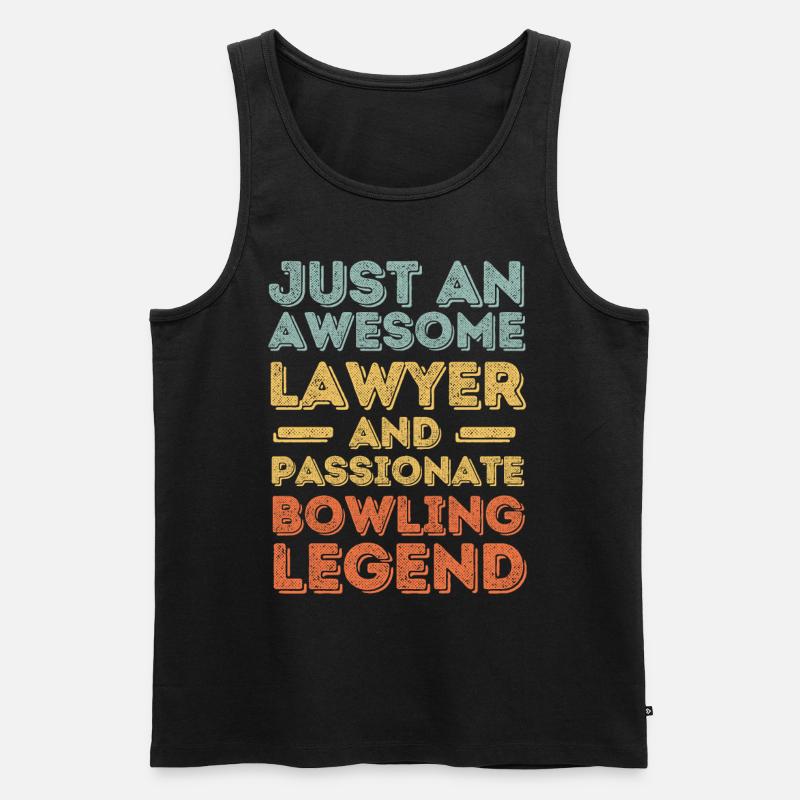 Anwalt Bowling retro - Männer Premium Bio Tank Top - Schwarz