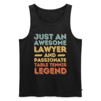 Avocat tennis de table rétro - Débardeur bio Premium Homme - noir - Devant - Michal (187cm)