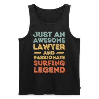 Anwalt Surfen retro - Männer Premium Bio Tank Top - Schwarz - Vorne - Michal (187cm)