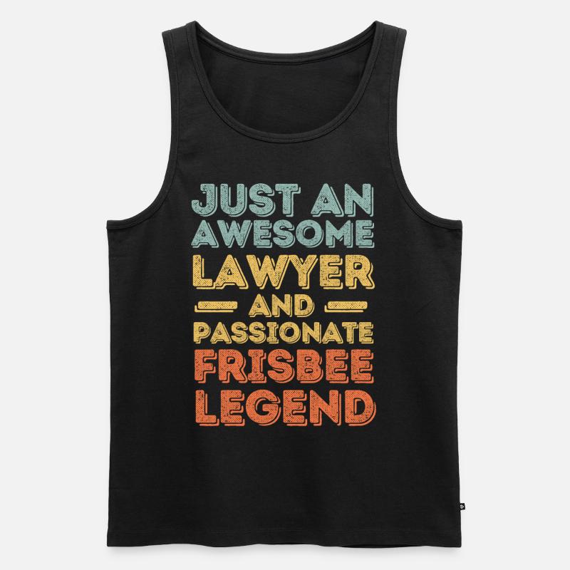 Anwalt Frisbee retro - Männer Premium Bio Tank Top - Schwarz