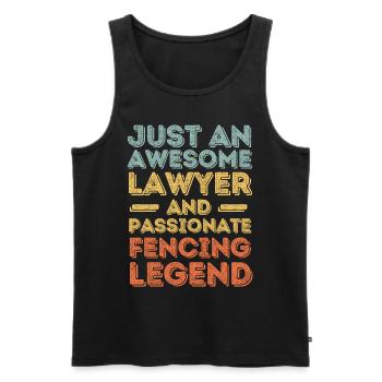 Anwalt Fechten retro - Männer Premium Bio Tank Top - Schwarz - Vorne - Michal (187cm)