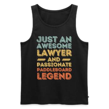 Anwalt Paddleboard retro - Männer Premium Bio Tank Top - Schwarz - Vorne - AI Model Male 178 light (178cm)