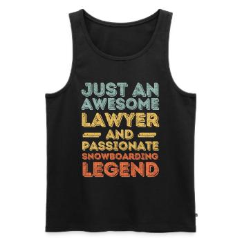 Anwalt Snowboard retro - Männer Premium Bio Tank Top - Schwarz - Vorne - Michal (187cm)