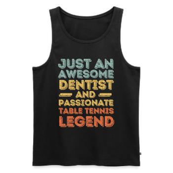 Dentiste tennis de table rétro - Débardeur bio Premium Homme - noir - Devant - Michal (187cm)