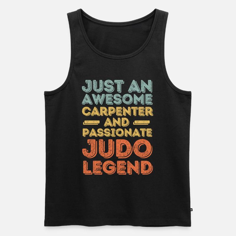 Zimmermann Judo retro - Männer Premium Bio Tank Top - Schwarz
