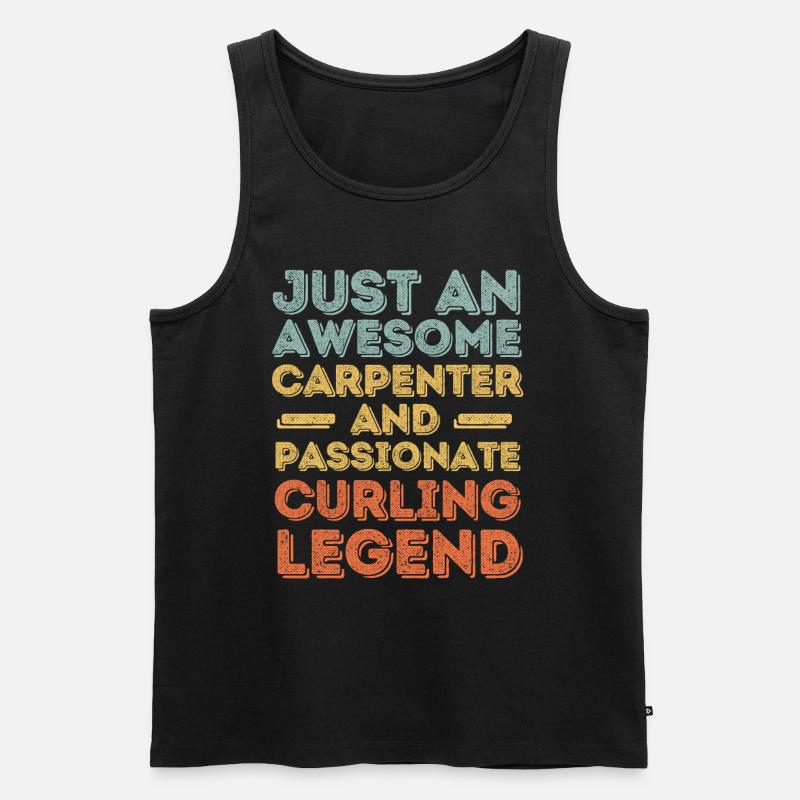 Zimmermann Curling retro - Männer Premium Bio Tank Top - Schwarz