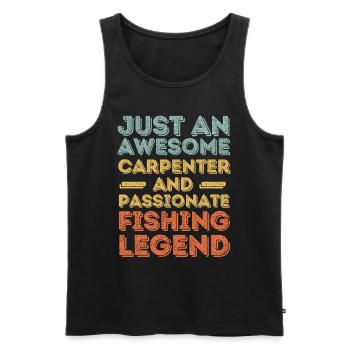 Zimmermann fishing retro - Men's Premium Organic Tank Top - black - Front - Michal (187cm)