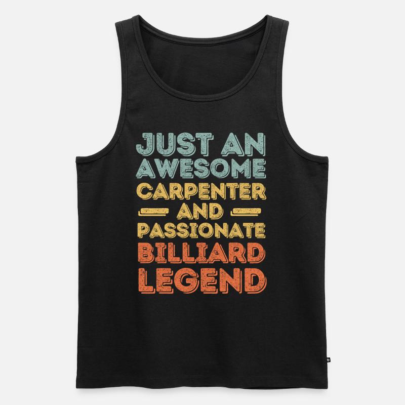 Zimmermann Billard retro - Männer Premium Bio Tank Top - Schwarz