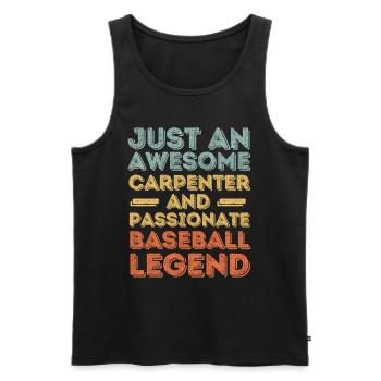 Zimmermann Baseball retro - Männer Premium Bio Tank Top - Schwarz - Vorne - AI Model Male 178 light (178cm)