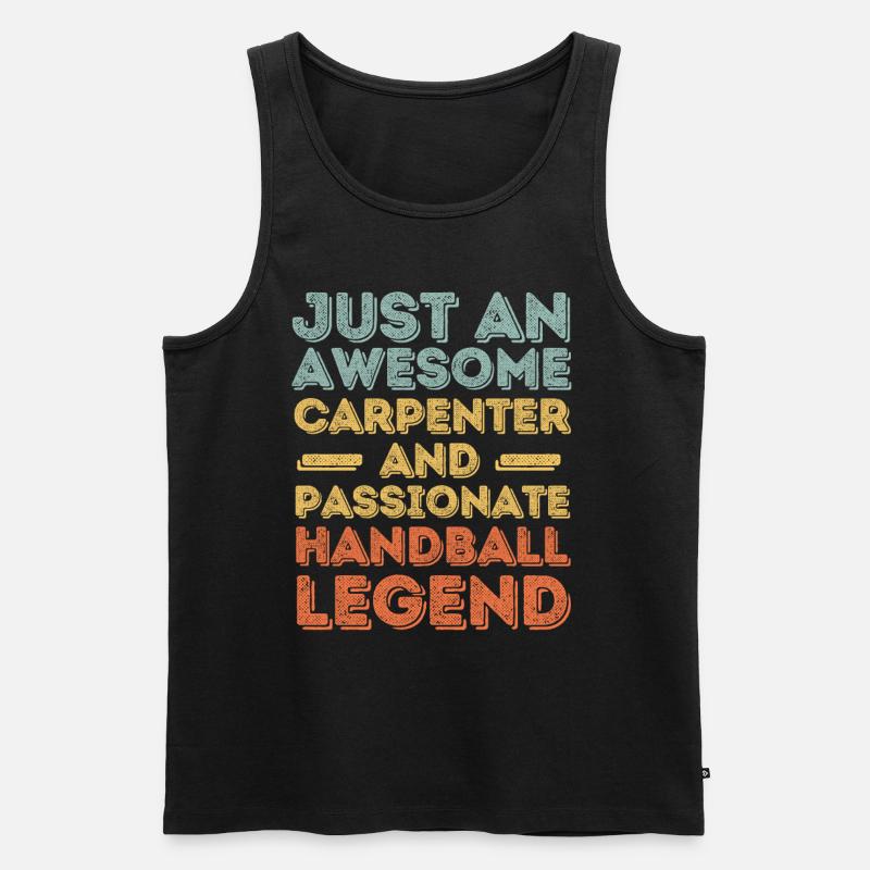 Zimmermann Handball retro - Männer Premium Bio Tank Top - Schwarz