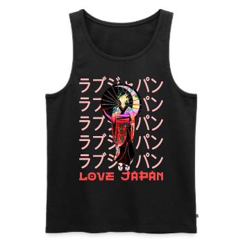 Geisha Symbole japonais traditionnel Mot Kanji - Débardeur bio Premium Homme - noir - Devant - AI Model Male 178 light (178cm)