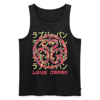 Emblem Japanisches Symbol Wappen Wort Kanji Liebe - Männer Premium Bio Tank Top - Schwarz - Vorne - AI Model Male 178 light (178cm)