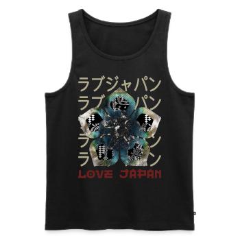 Emblem Japanisches Symbol Wappen Wort Kanji Liebe - Männer Premium Bio Tank Top - Schwarz - Vorne - AI Model Male 178 light (178cm)