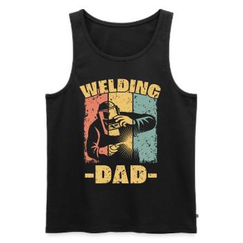 Welding dad retro - Men's Premium Organic Tank Top - black - Front - Michal (187cm)