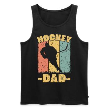 Papa de hockey sur glace rétro - Débardeur bio Premium Homme - noir - Devant - Michal (187cm)