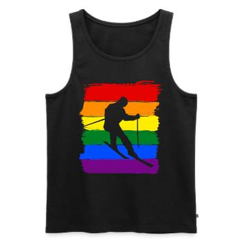 Ski LGBT Pride - Débardeur bio Premium Homme - noir - Devant - Michal (187cm)