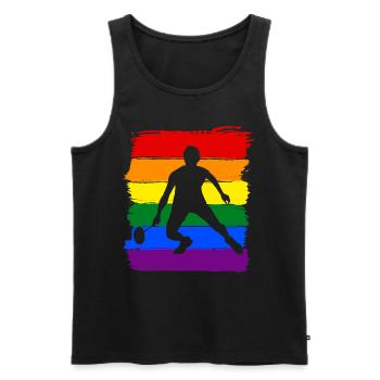 Badminton LGBT Pride - Débardeur bio Premium Homme - noir - Devant - Michal (187cm)