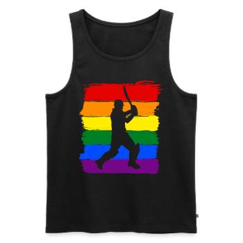 Cricket LGBT Pride - Männer Premium Bio Tank Top - Schwarz - Vorne - Michal (187cm)