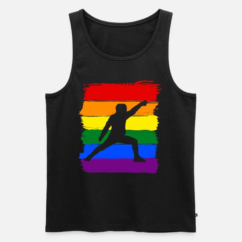 Fechten LGBT Pride - Männer Premium Bio Tank Top - Schwarz