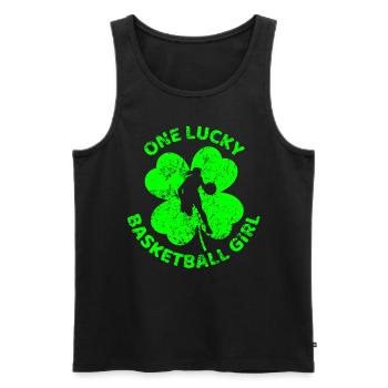 Basketball St. Patrick's Day Kleeblatt - Männer Premium Bio Tank Top - Schwarz - Vorne - Michal (187cm)