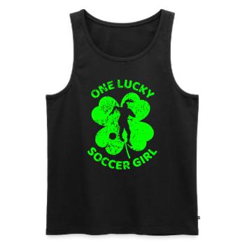 Soccer Trèfle de la Saint-Patrick - Débardeur bio Premium Homme - noir - Devant - AI Model Male 178 light (178cm)