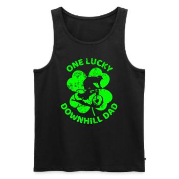 Radfahren St. Patrick's Day Kleeblatt - Männer Premium Bio Tank Top - Schwarz - Vorne - Michal (187cm)