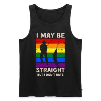 Pêche : les droits LGBT - Débardeur bio Premium Homme - noir - Devant - AI Model Male 178 light (178cm)
