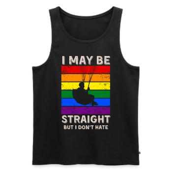Droits LGBT en parapente - Débardeur bio Premium Homme - noir - Devant - AI Model Male 178 light (178cm)