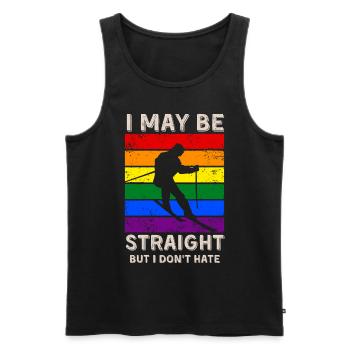 Ski Droits LGBT - Débardeur bio Premium Homme - noir - Devant - AI Model Male 178 light (178cm)