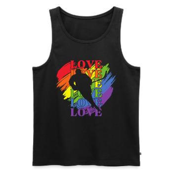 Fierté LGBT de hockey sur glace - Débardeur bio Premium Homme - noir - Devant - Michal (187cm)