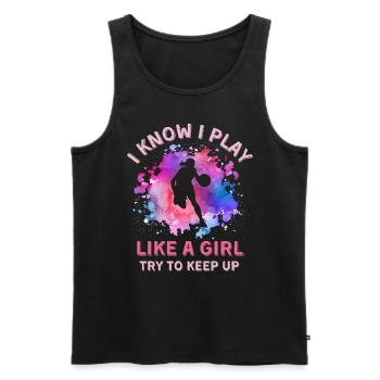Basketball féminin - Débardeur bio Premium Homme - noir - Devant - AI Model Male 178 light (178cm)