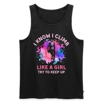 Women Climbing Girl - Men's Premium Organic Tank Top - black - Front - Michal (187cm)