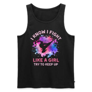 Femmes Taekwondo Fille - Débardeur bio Premium Homme - noir - Devant - AI Model Male 178 light (178cm)