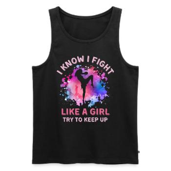 Femmes Muay-thai Fille - Débardeur bio Premium Homme - noir - Devant - Michal (187cm)