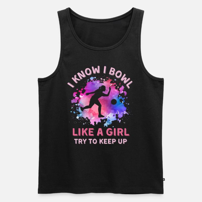 Frauen Bowling Mädchen - Männer Premium Bio Tank Top - Schwarz