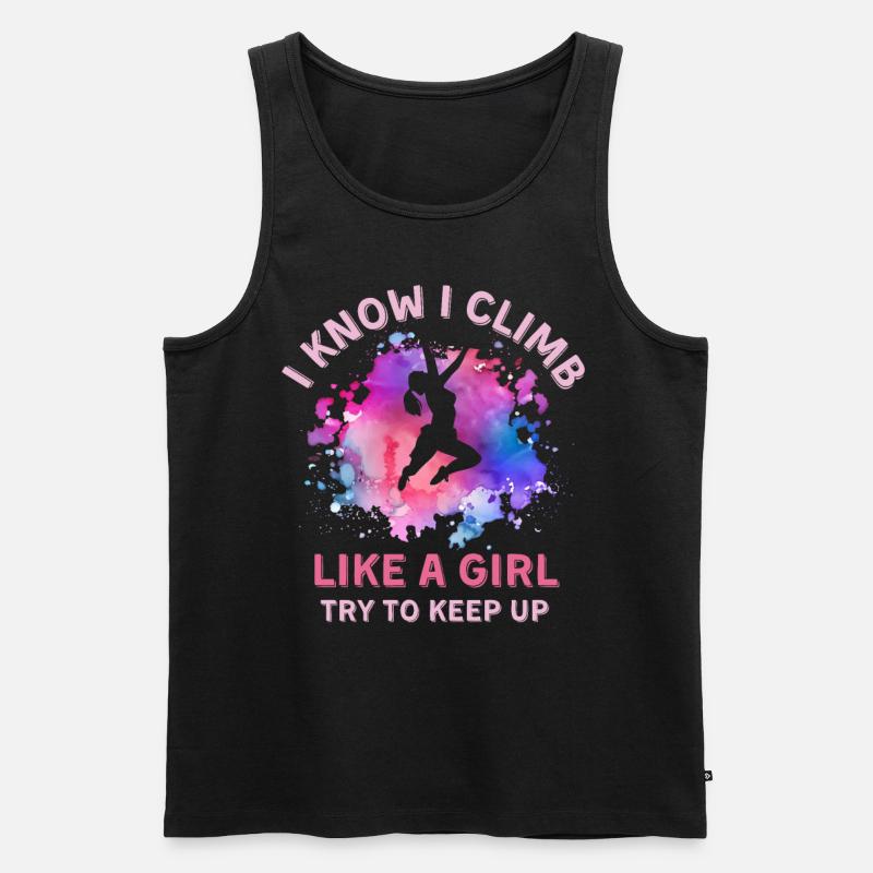 Frauen Klettern Mädchen - Männer Premium Bio Tank Top - Schwarz