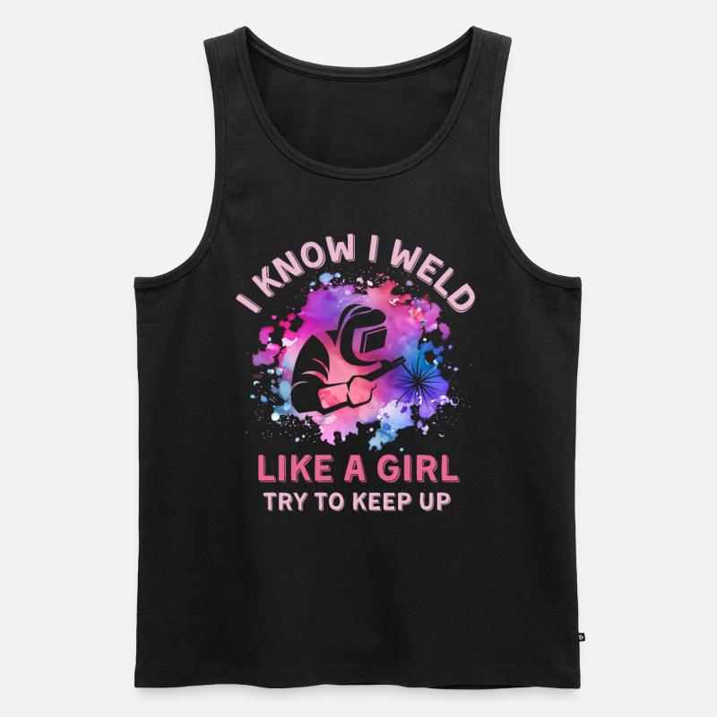 Frauen Schweißermädchen - Männer Premium Bio Tank Top - Schwarz