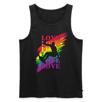 Surfer LGBT Pride - Débardeur bio Premium Homme - noir - Devant - AI Model Male 178 light (178cm)