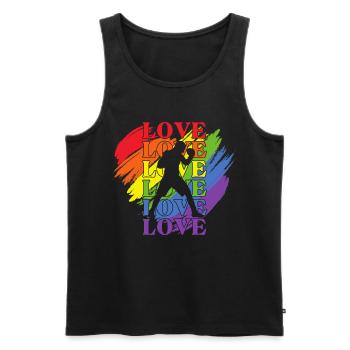 Boxen LGBT Pride - Männer Premium Bio Tank Top - Schwarz - Vorne - Michal (187cm)