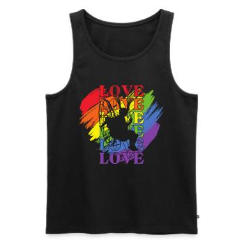 Paramoteur LGBT Pride - Débardeur bio Premium Homme - noir - Devant - AI Model Male 178 light (178cm)