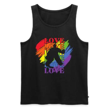 Fierté LGBT de hockey sur glace - Débardeur bio Premium Homme - noir - Devant - Michal (187cm)