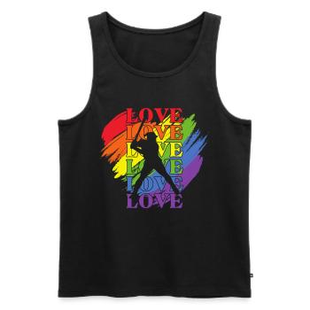 Baseball LGBT Pride - Männer Premium Bio Tank Top - Schwarz - Vorne - Michal (187cm)