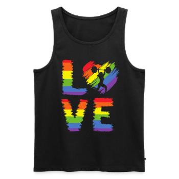 Haltérophilie Fierté LGBT - Débardeur bio Premium Homme - noir - Devant - Michal (187cm)