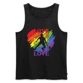 Badminton LGBT Pride - Débardeur bio Premium Homme - noir - Devant - Michal (187cm)