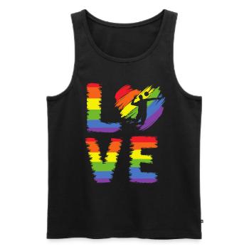 Volleyball LGBT Pride - Débardeur bio Premium Homme - noir - Devant - AI Model Male 178 light (178cm)