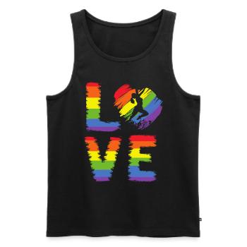 femmes Escalade LGBT Pride - Débardeur bio Premium Homme - noir - Devant - Michal (187cm)