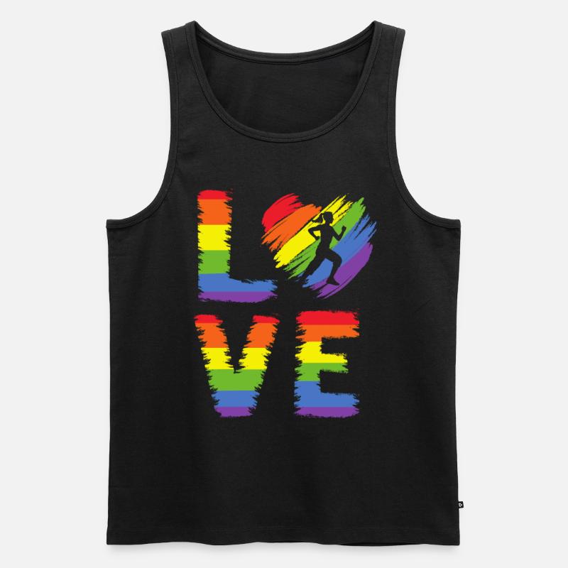 Laufen LGBT Pride - Männer Premium Bio Tank Top - Schwarz