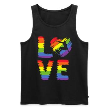 Surfer LGBT Pride - Débardeur bio Premium Homme - noir - Devant - AI Model Male 178 light (178cm)