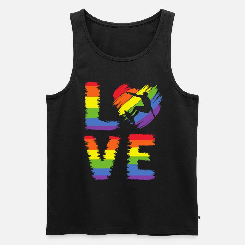 Surfen LGBT Pride - Männer Premium Bio Tank Top - Schwarz