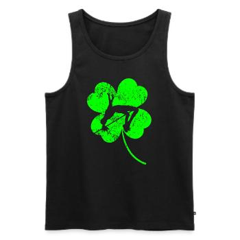 Trèfle de la Saint-Patrick en saut en hauteur - Débardeur bio Premium Homme - noir - Devant - AI Model Male 178 light (178cm)